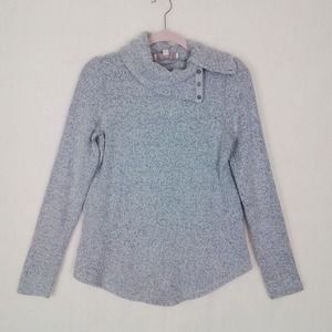LOFT Faux‎ Wool Alpaca Cowl Neck Knit Sweater Size Small in Soft Gray